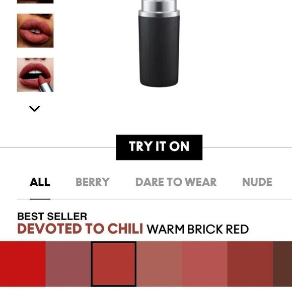 MAC NEW POWDER KISS LIPSTICK BEST SELLER DEVOTED TO CHILI WARM BRICK RED+ Ipsy - Picture 7 of 12